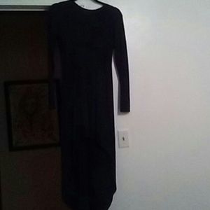 Black high-low dress with plunging back